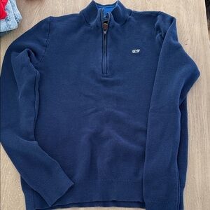 Vineyard Vines Men's Deep Blue Zip-Up Sweater